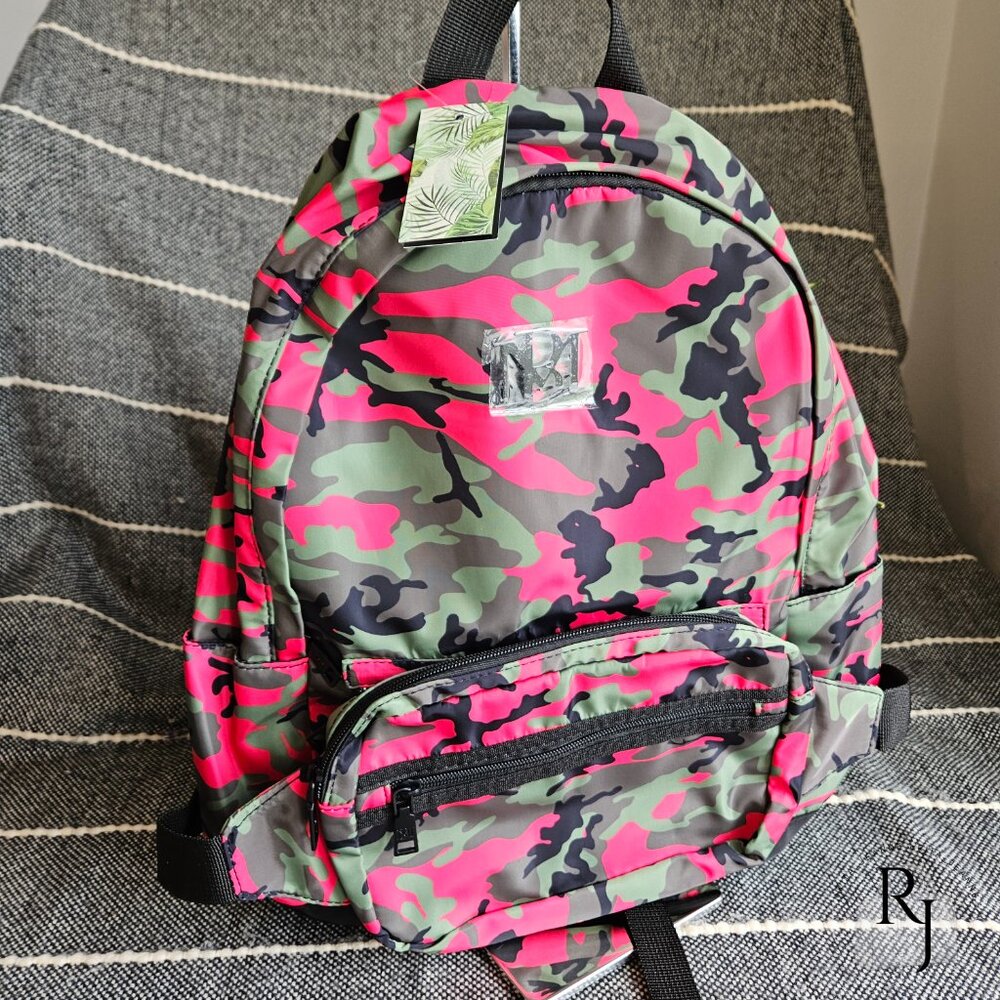 Badgley Mischka Pink Camo Backpack with Detachable Fanny Pack NWT